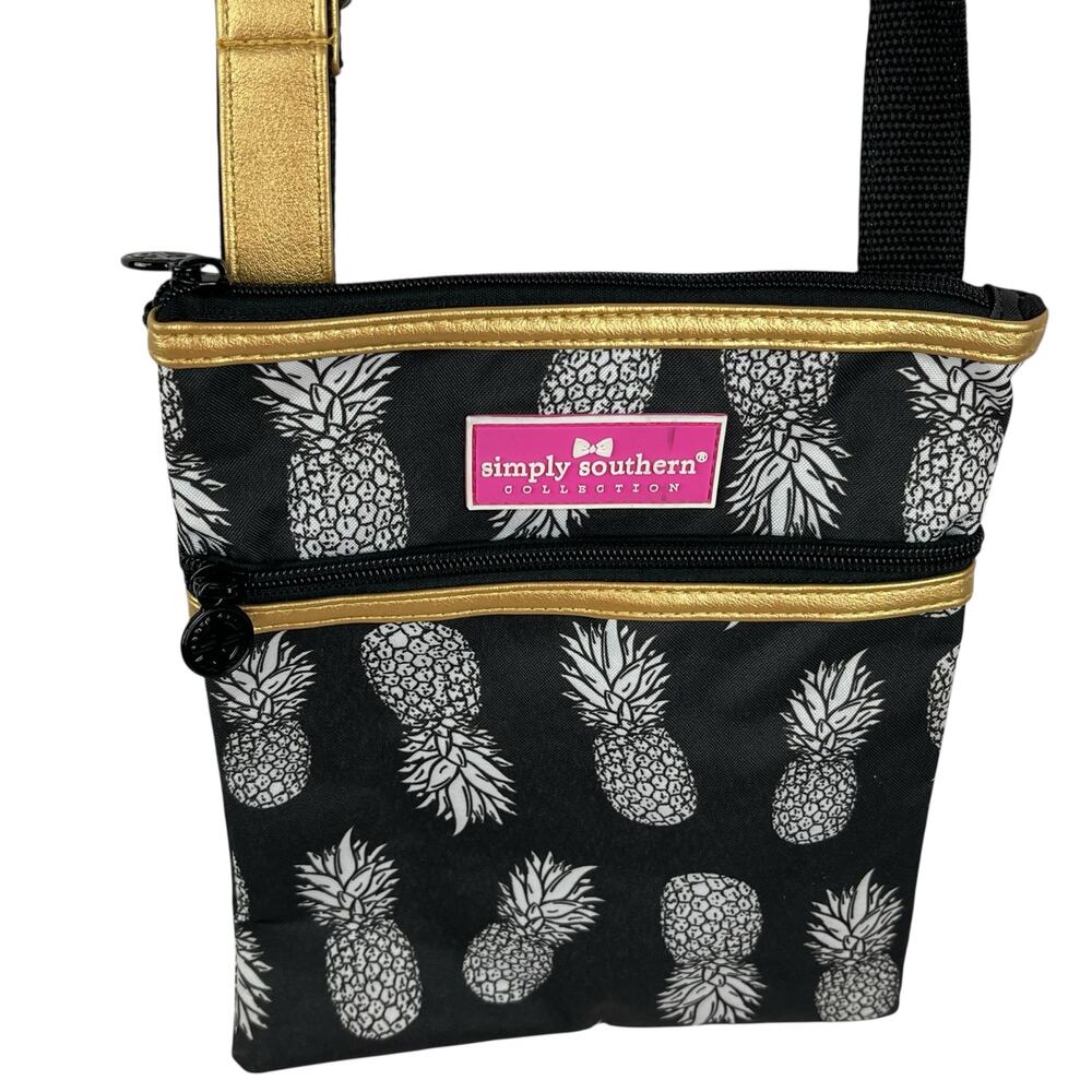 Simply Southern Black & Gold Pineapple Crossbody Bag